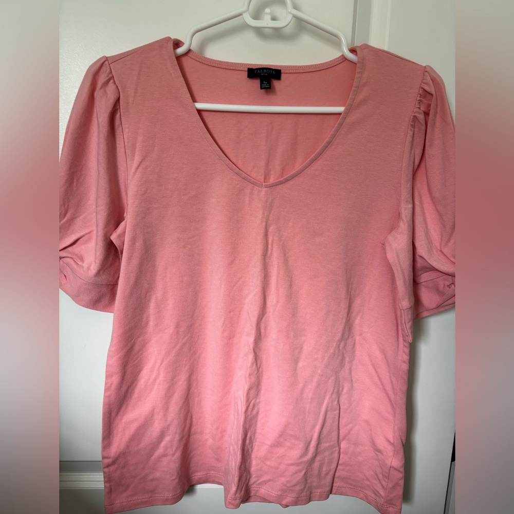 Talbots salmon pink shirt Medium petite